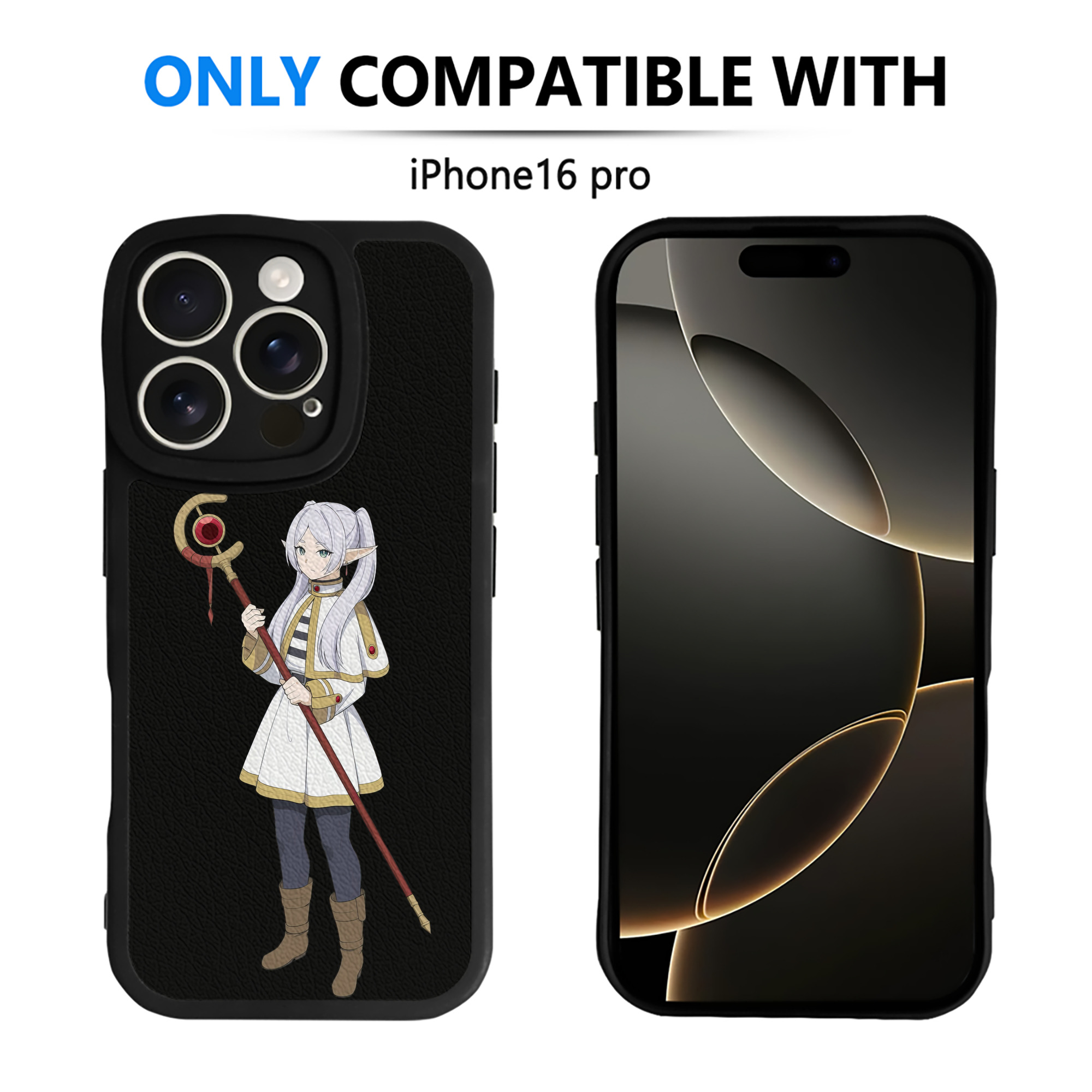 （画像用） 葬送のフリーレン Frieren 【iPhone 16シリーズ対応】シリコンスマホケース（レザー調） 材質：シリコン